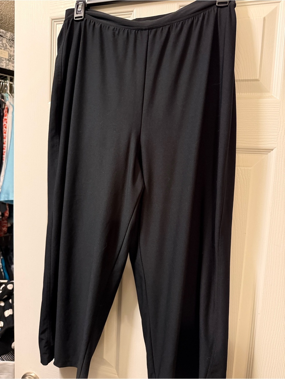 SPANX Women’s Black Pull-On Straight Leg Crop Pants with Inner Shapewear Liner